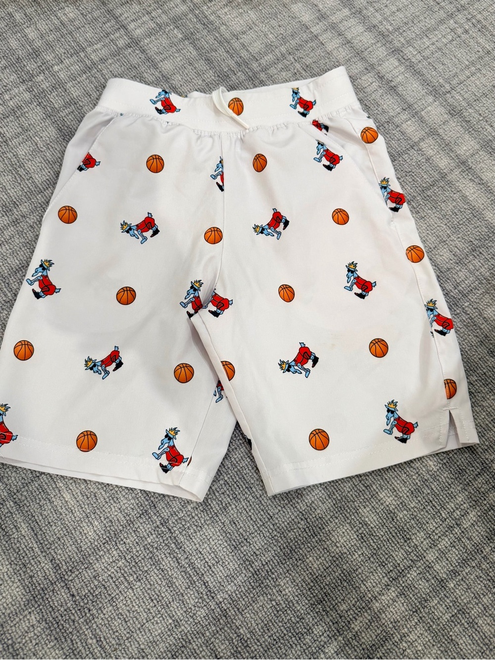 GOAT USA White Kids Basketball Print Shorts